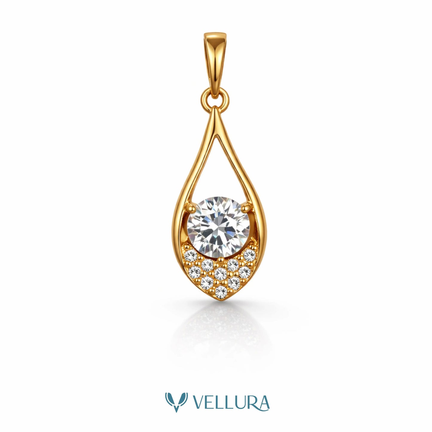 Drop Pendant Necklace With Swarovski Stones
