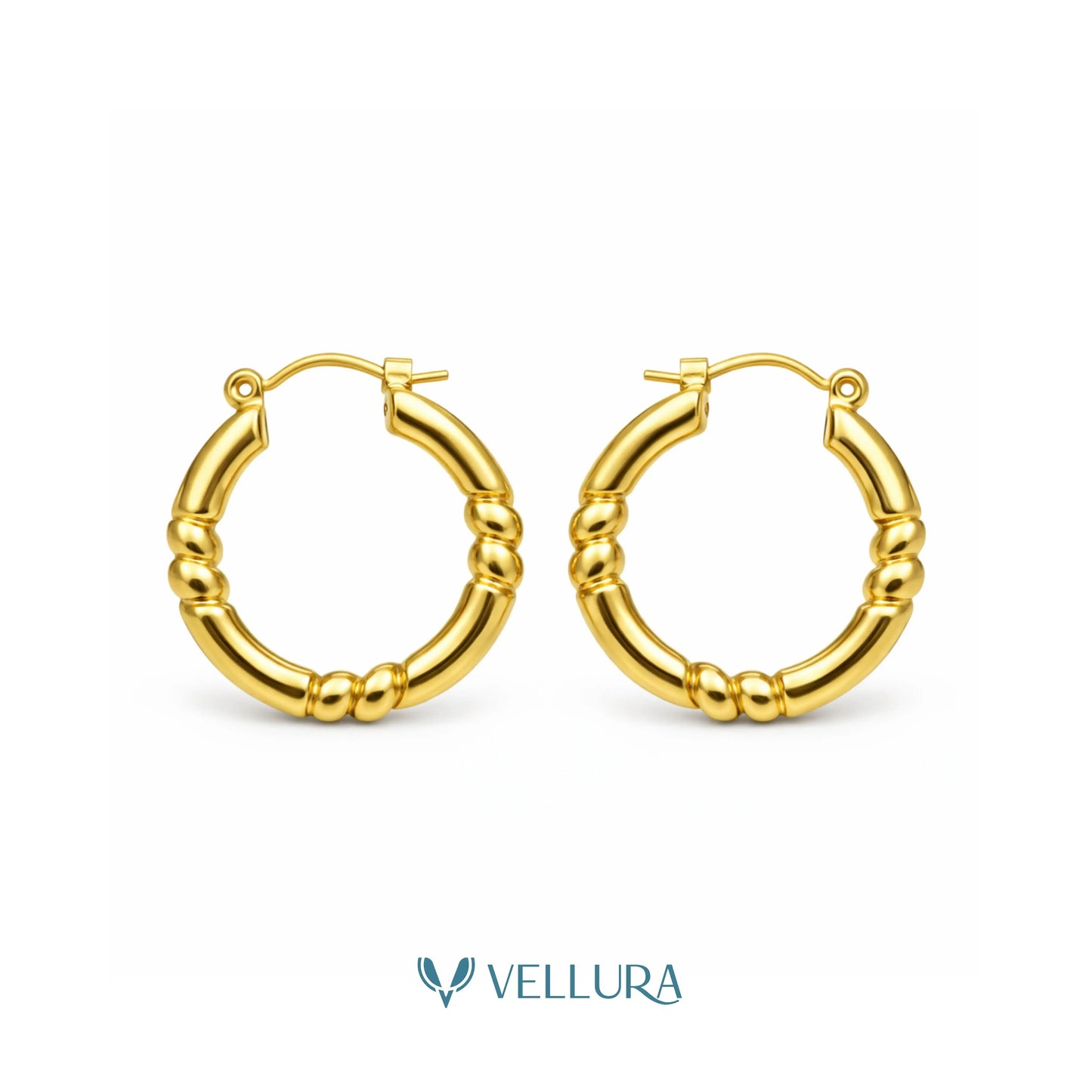 Gold Textured Hoop- Style 3