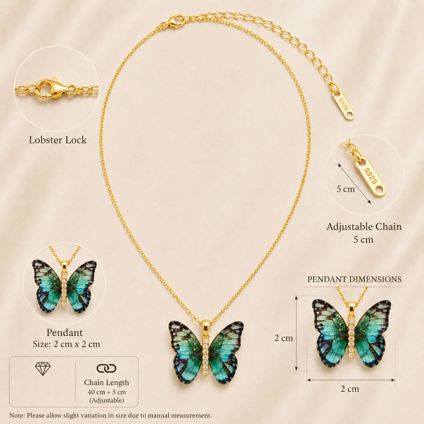 Blue Butterfly Pendant