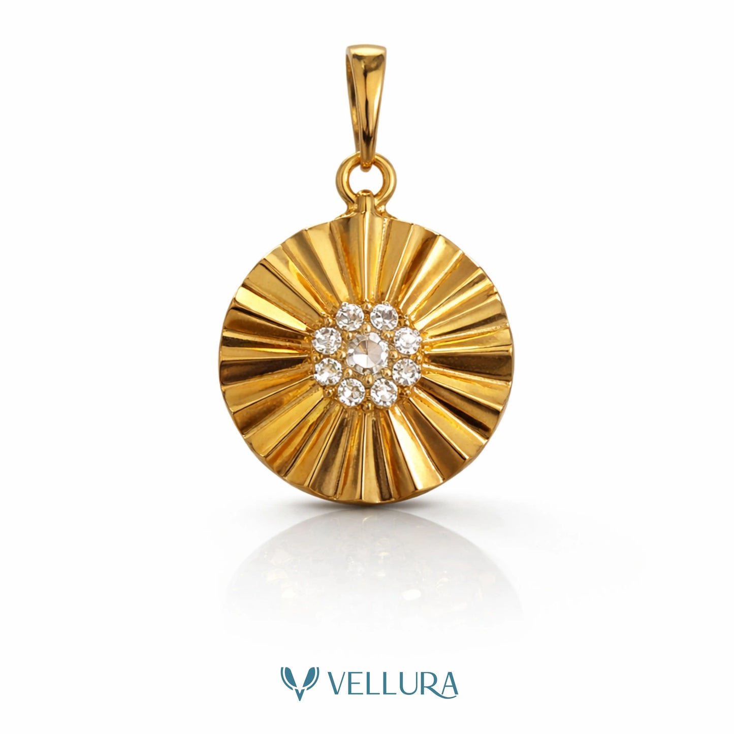 Crystal Sunburst Pendant With Swarovski Stones