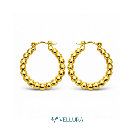 Gold Textured Hoop- Style 5