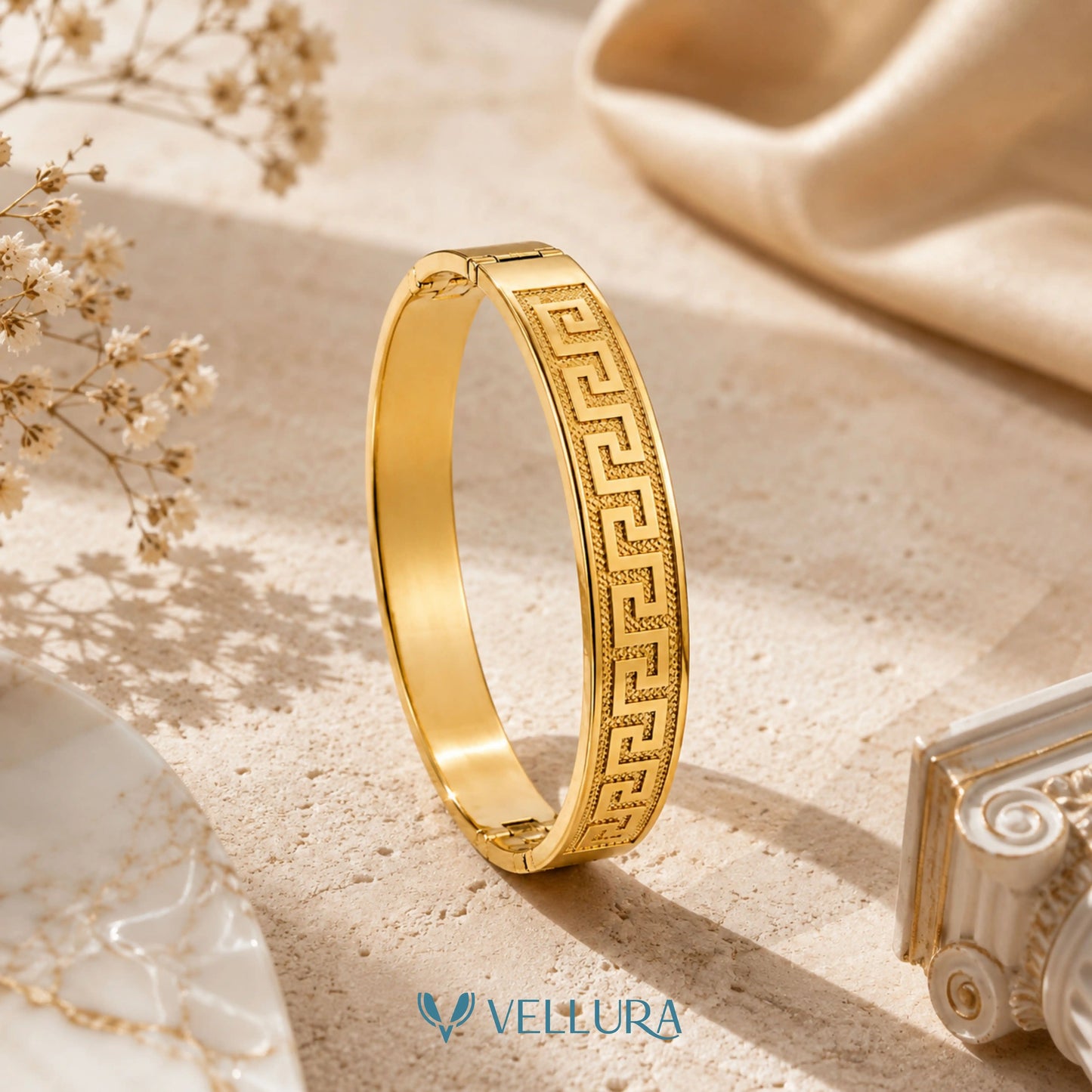 Greek Key Gold Bracelet VEL001