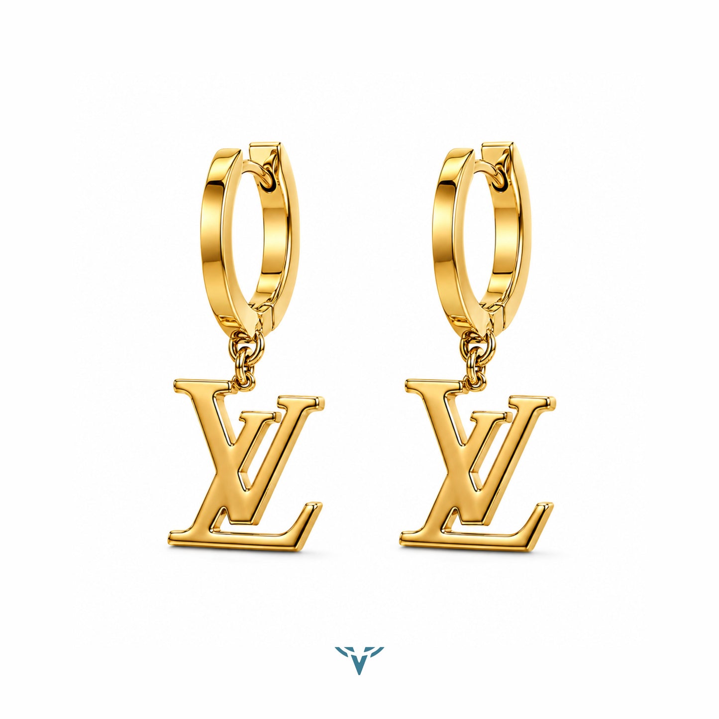 LV' Inspired Gold Hoop Earrings
