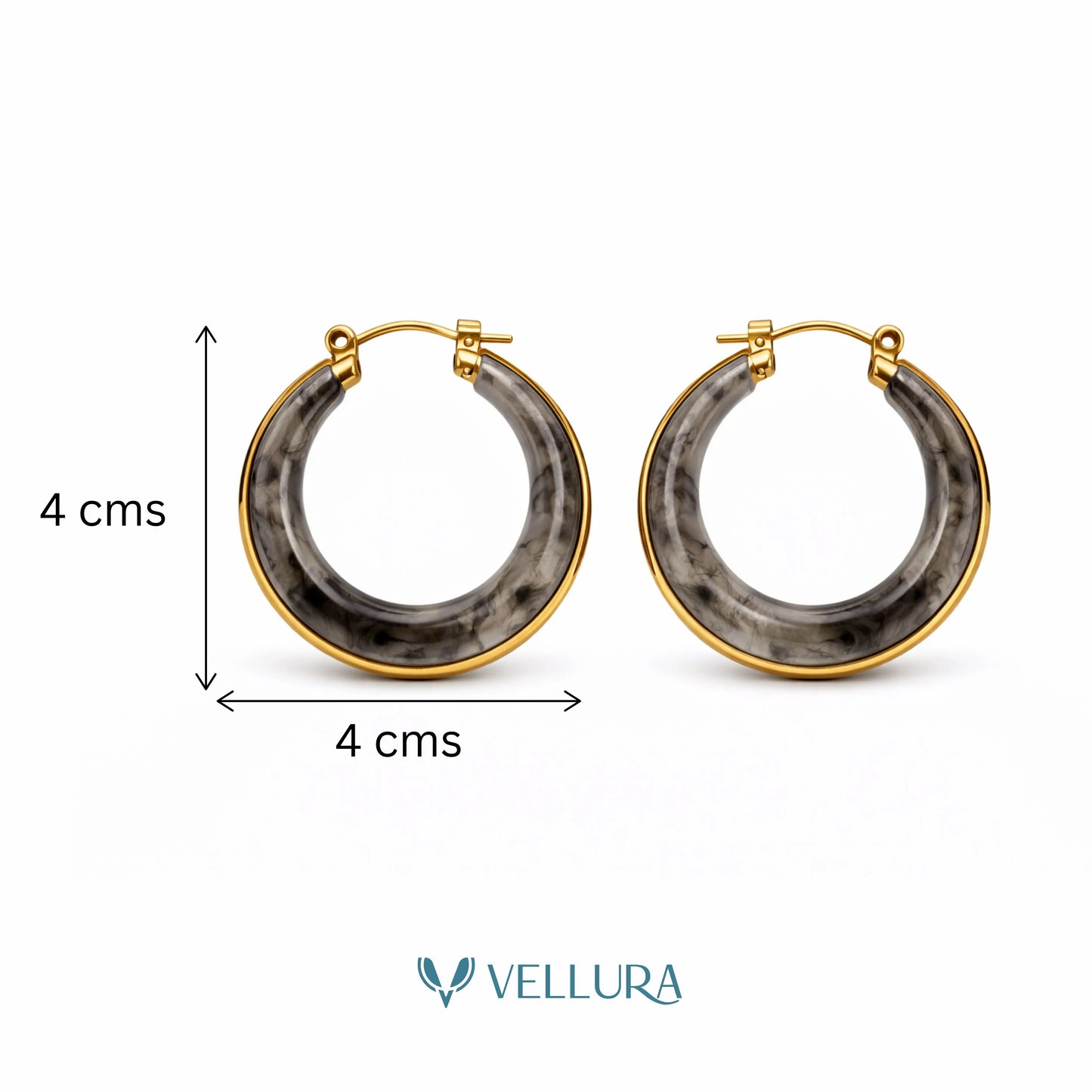 Marble Hoop Earrings