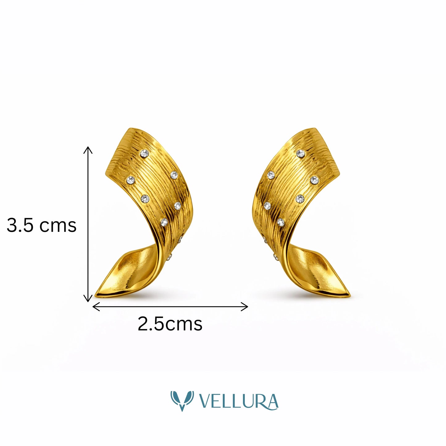 Textured Gold Statement Earrings