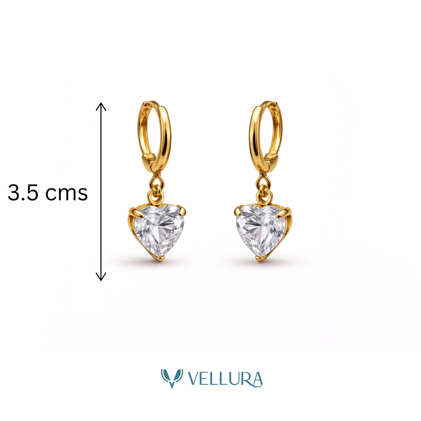 Heart Crystal Drop Earrings