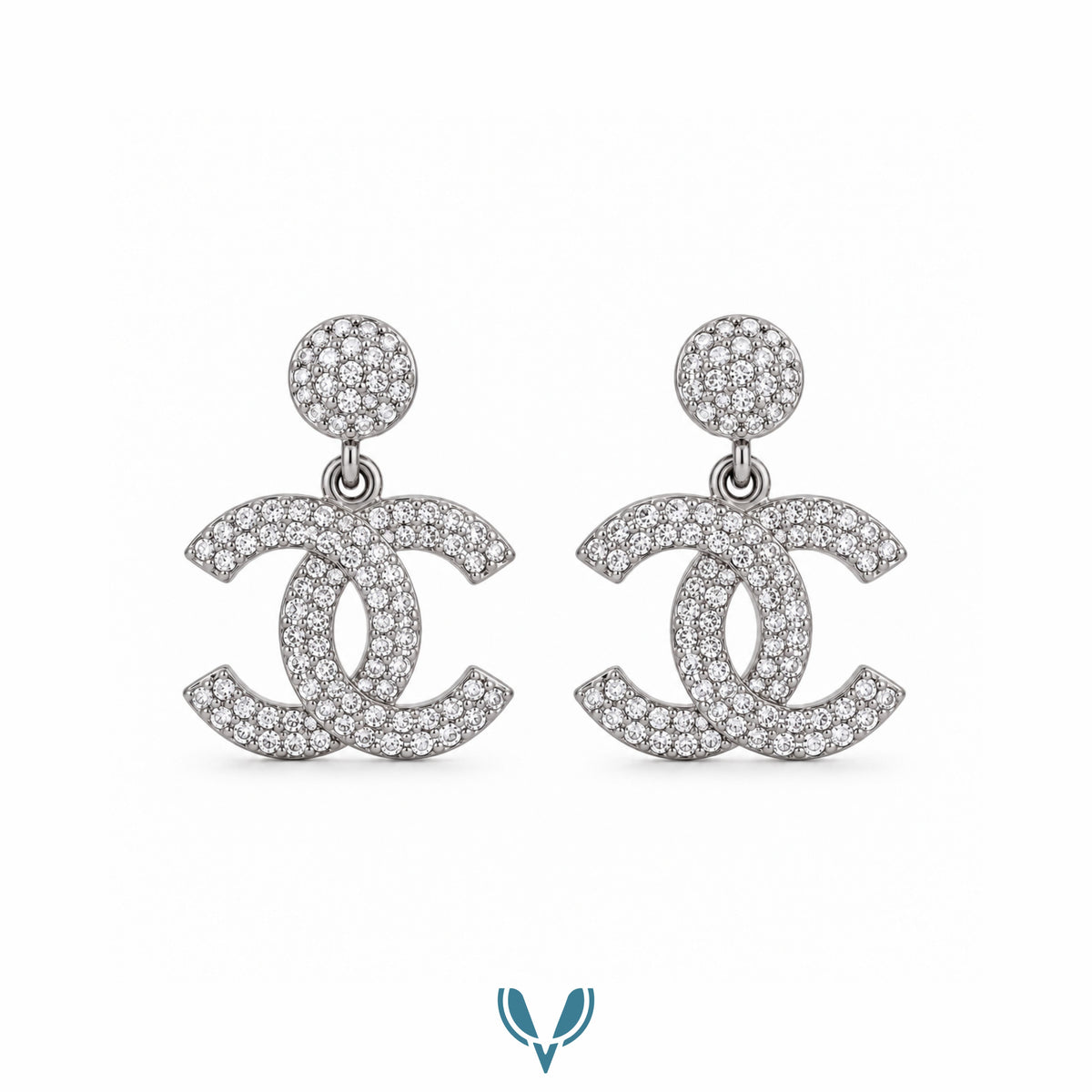 CC'  Monogram Drop Earrings