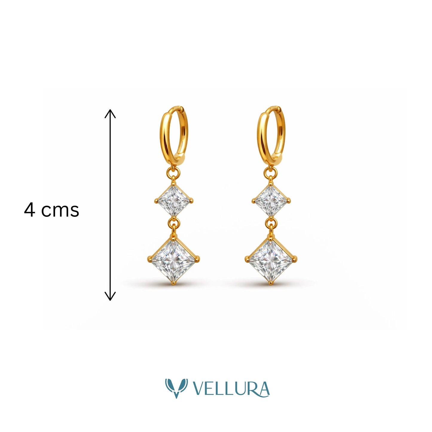 Double Square Drop Earrings