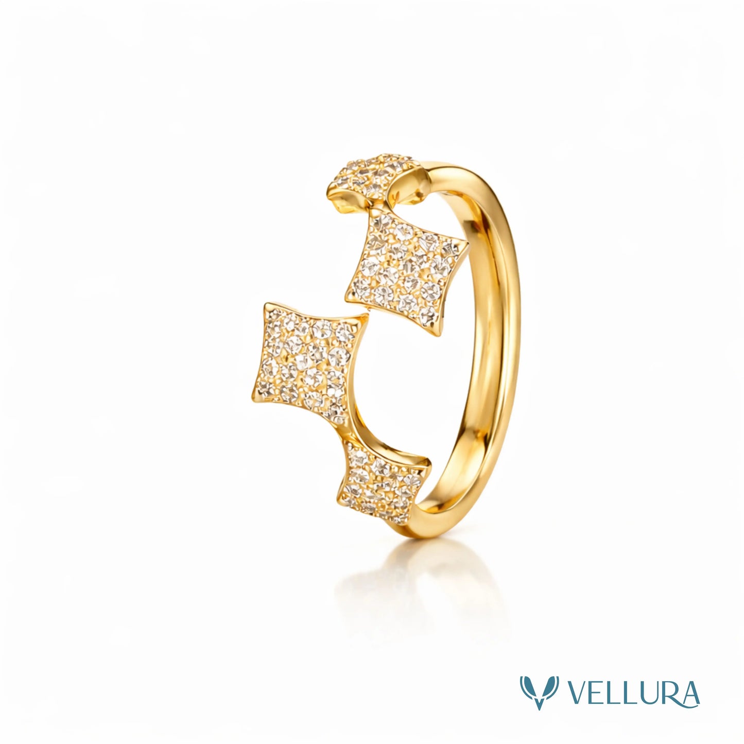 Gold Star Crystal Ring