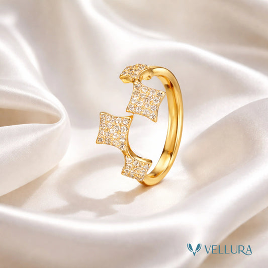 Gold Star Crystal Ring