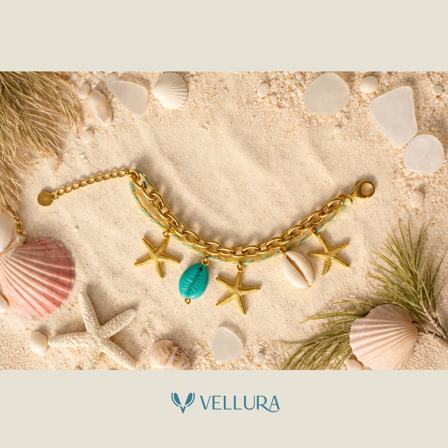 Starfish & Shell Charm Bracelet