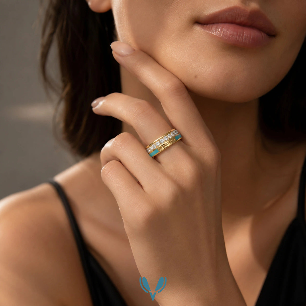 T Inspired Turquoise Gold Ring