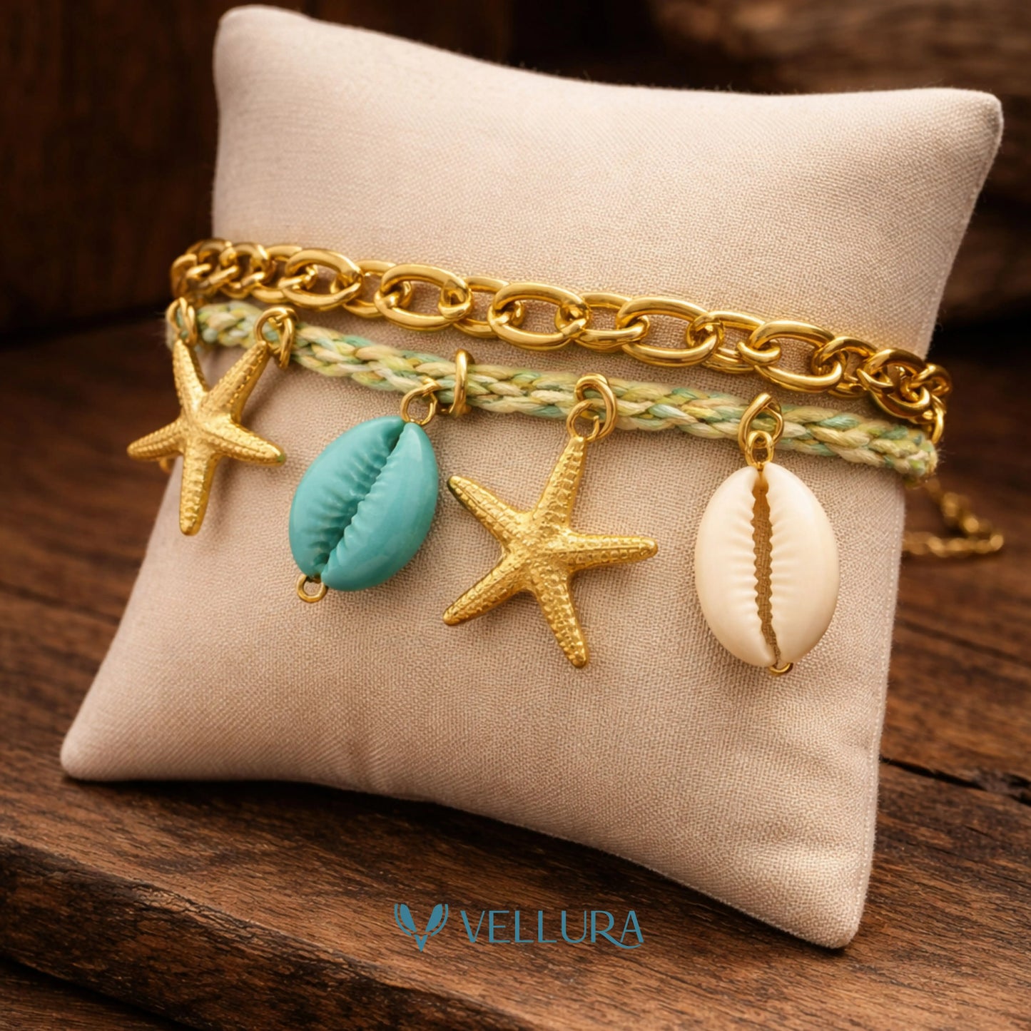 Starfish & Shell Charm Bracelet