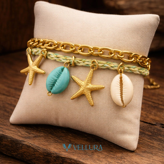Starfish & Shell Charm Bracelet