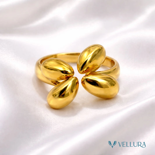 Gold Floral Statement Ring