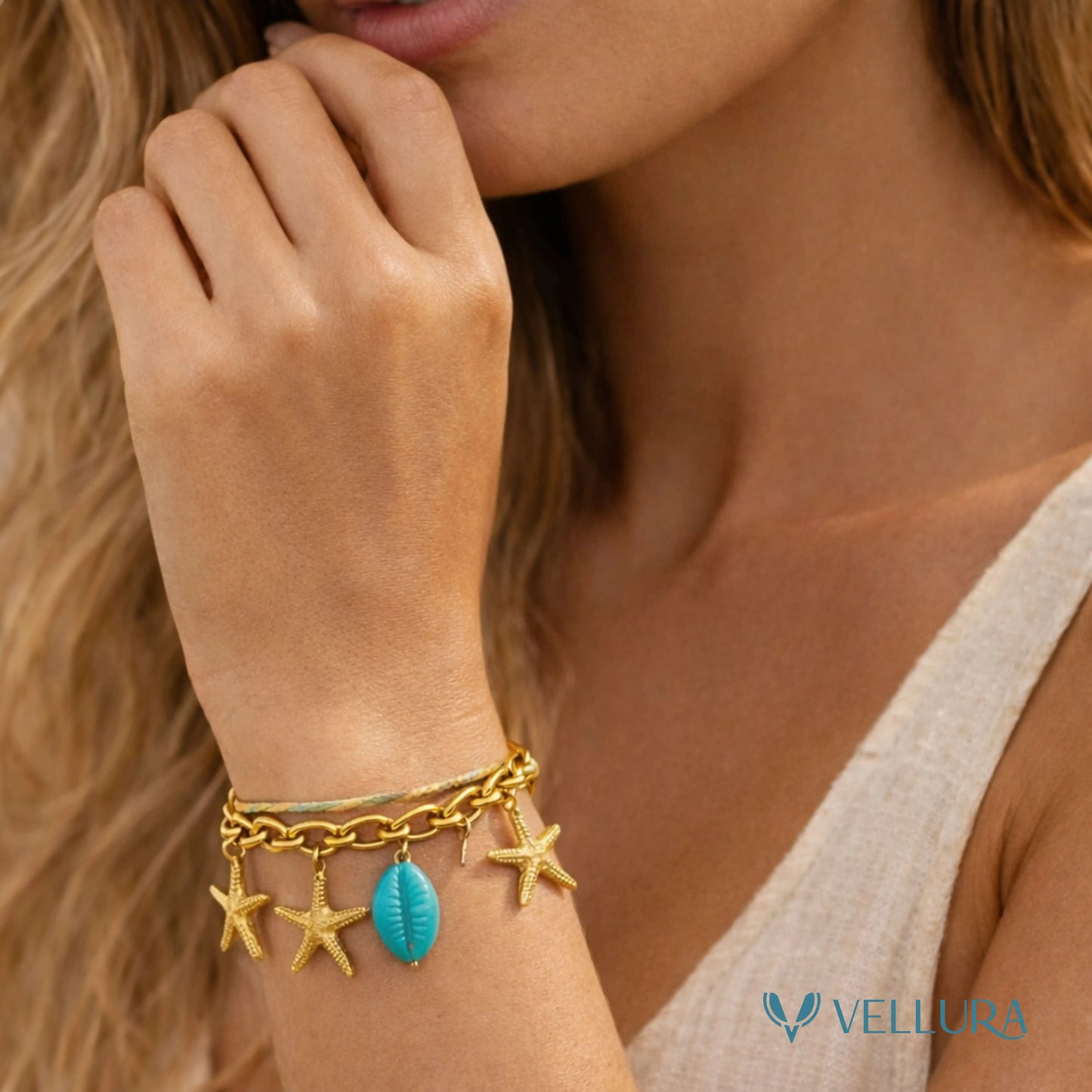 Starfish & Shell Charm Bracelet