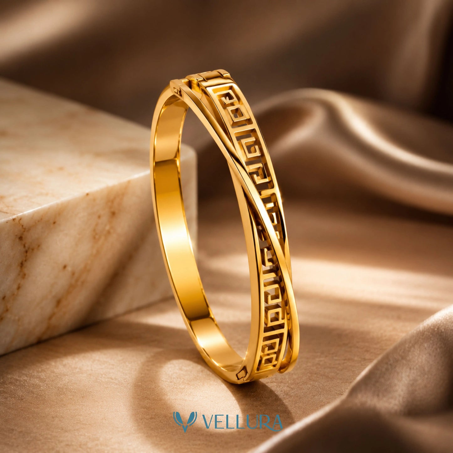 Greek Key Gold Bracelet