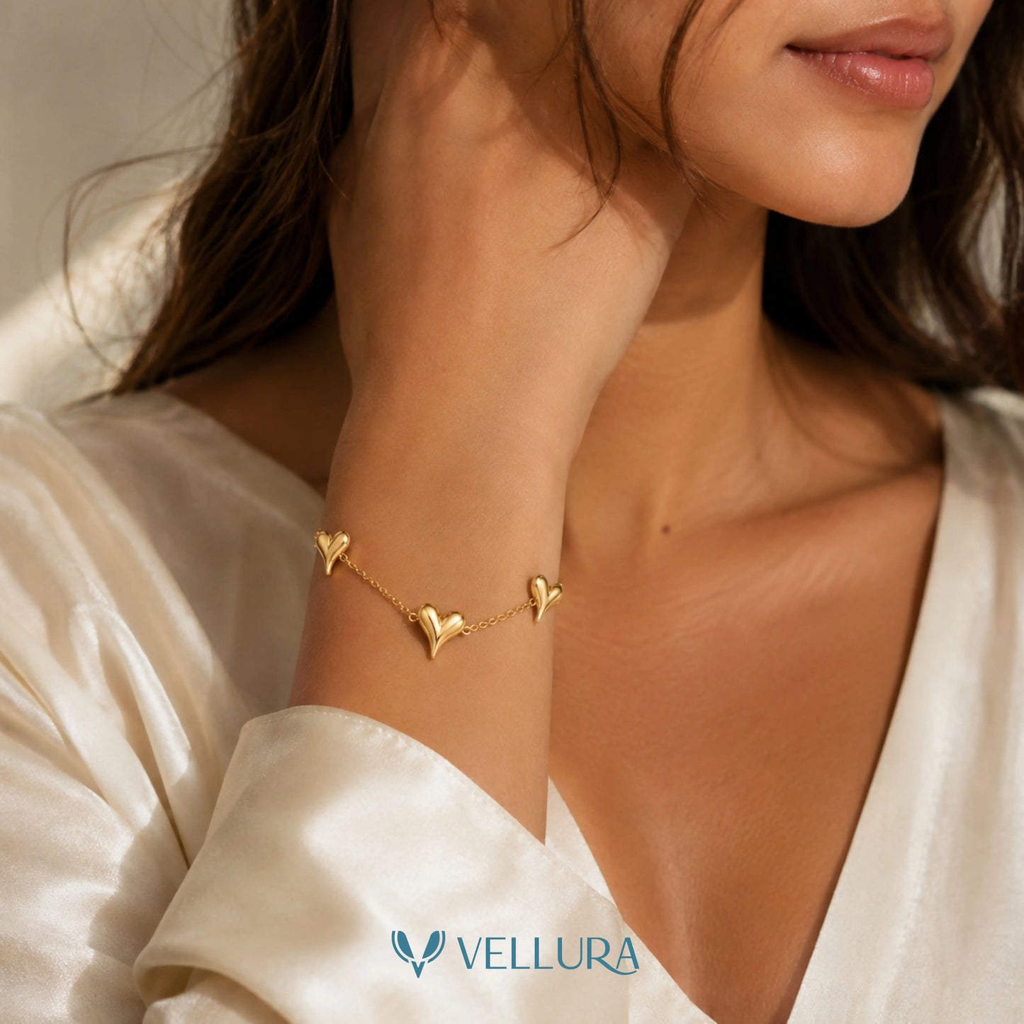 Triple Heart Gold Bracelet