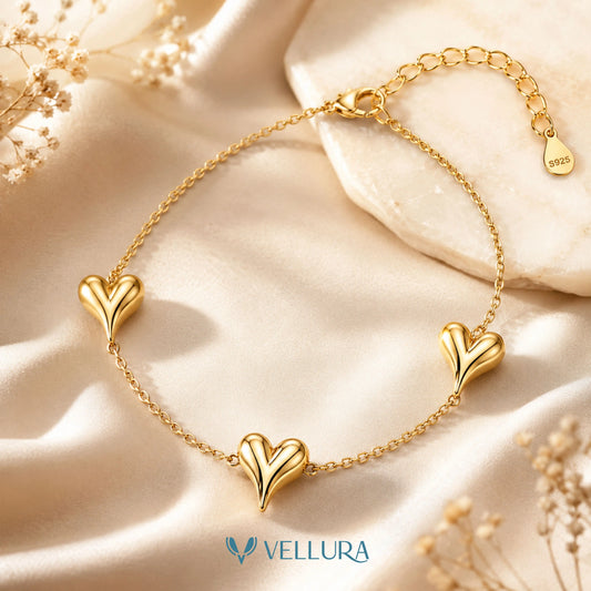 Triple Heart Gold Bracelet