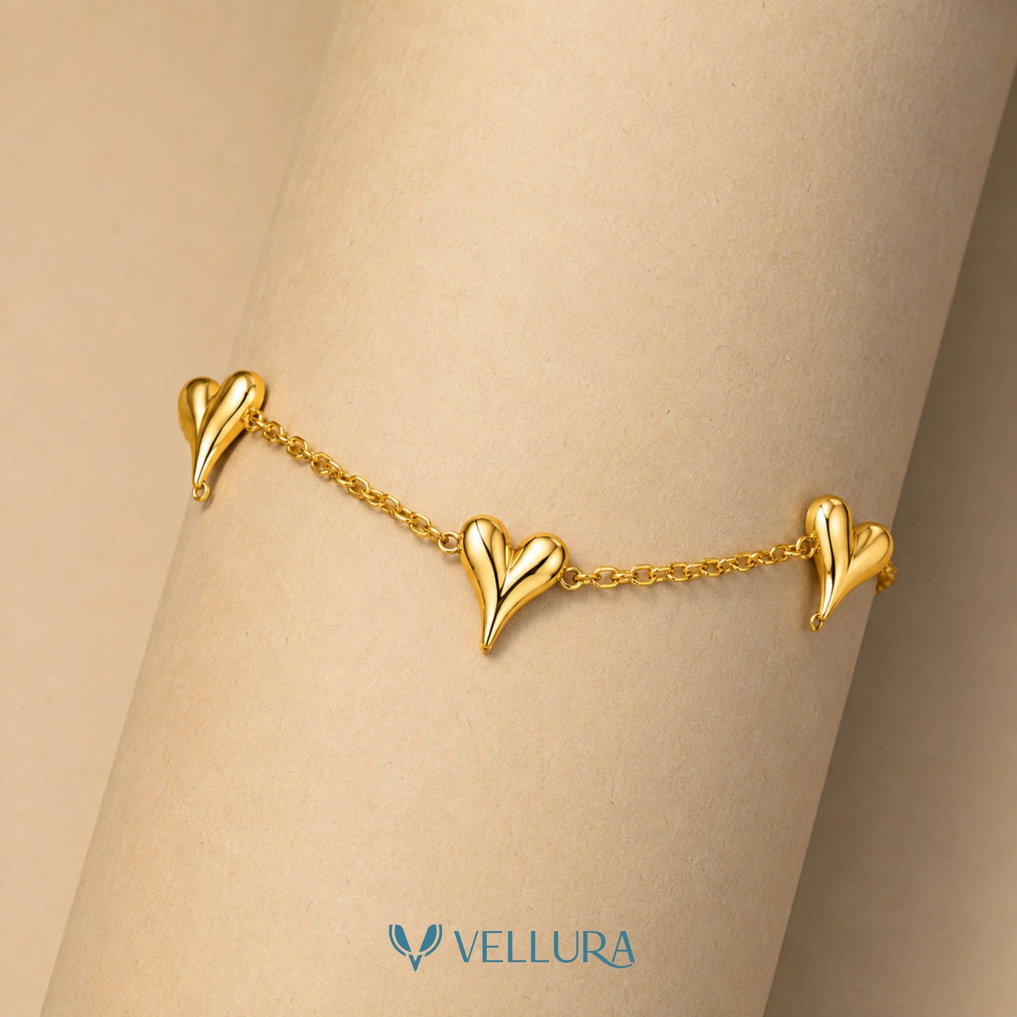 Triple Heart Gold Bracelet