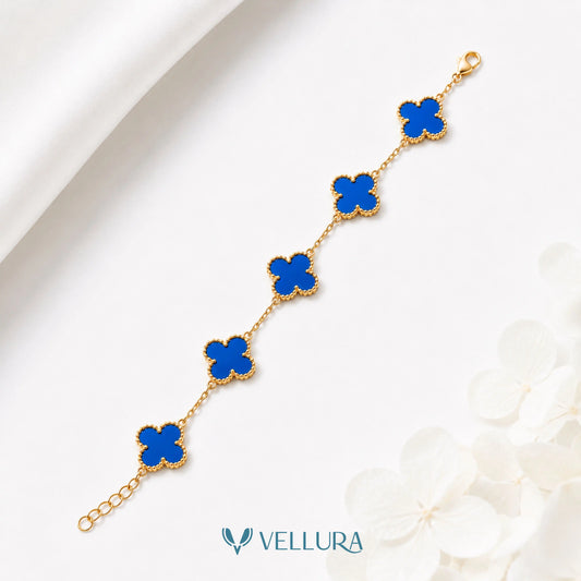 Blue Quatrefoil Bracelet