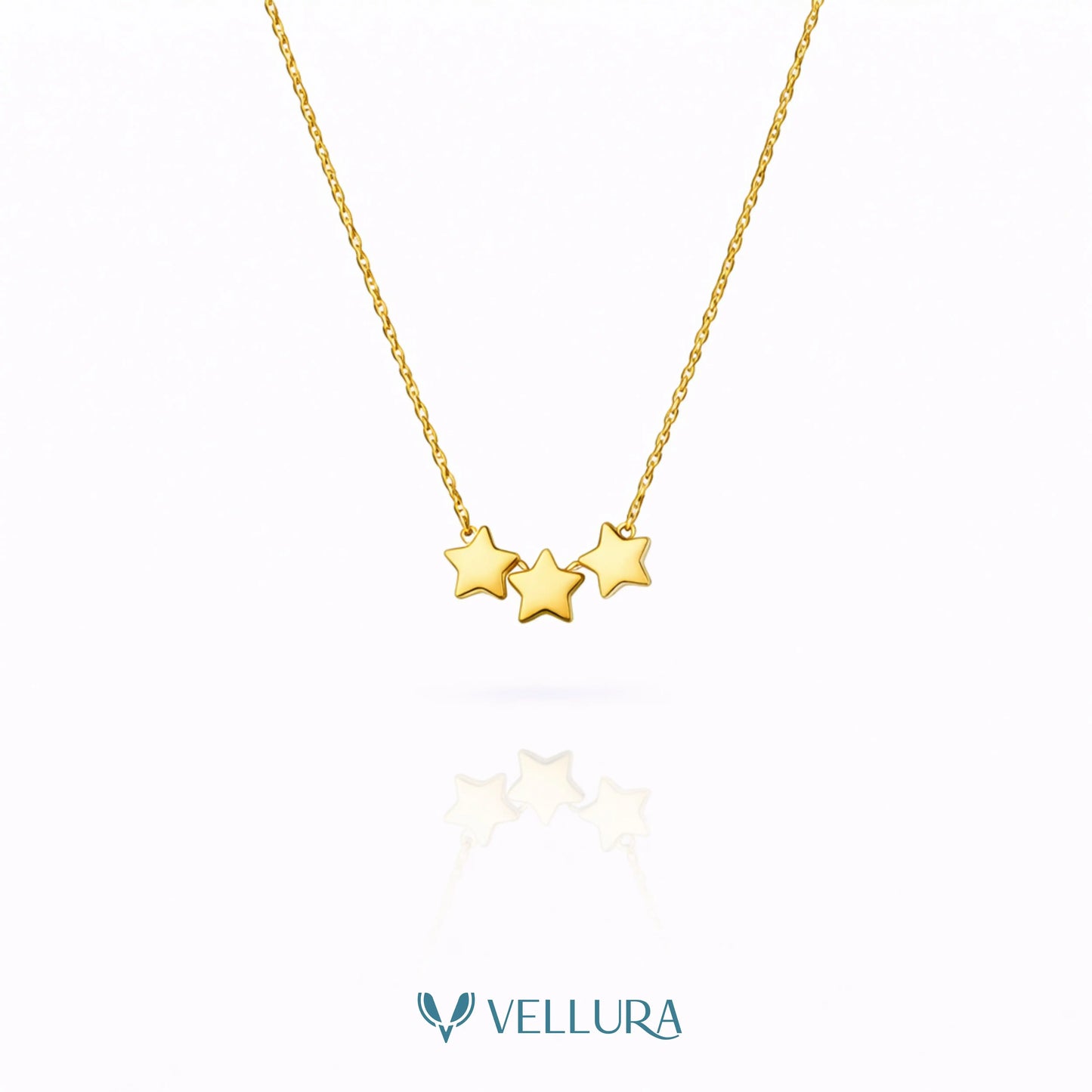 Triple Star Gold Necklace