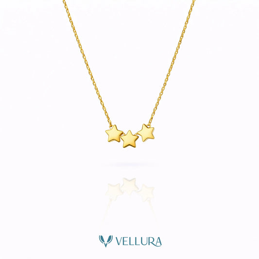 Triple Star Gold Necklace