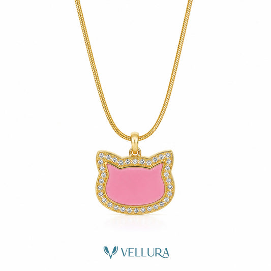 Pink KITTY Pendant Necklace