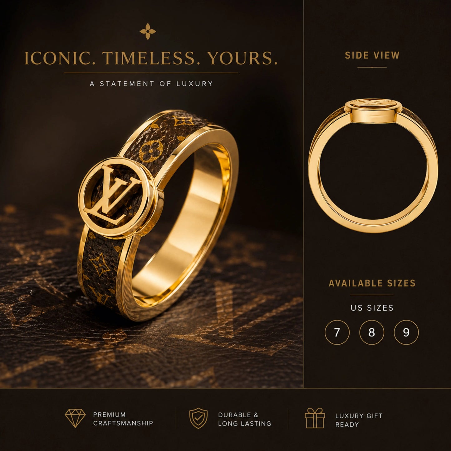 LV-INSIPRED Medallion Ring VEL-0001