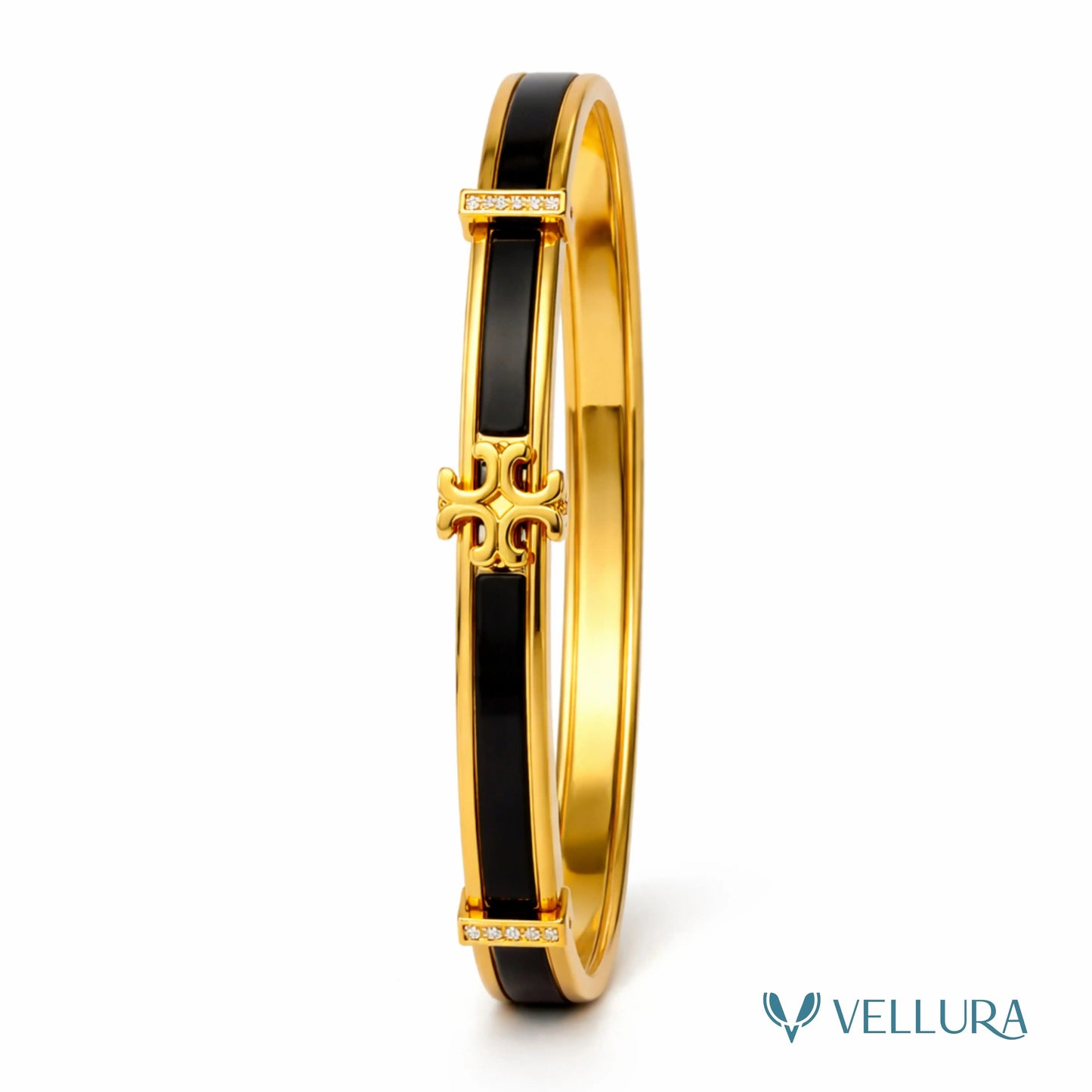 Tory Inspired-Black Enamel Bracelet