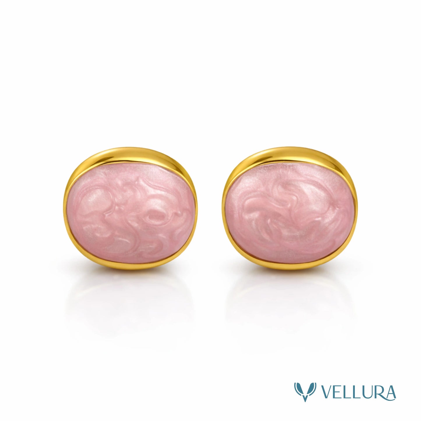 Oval Stone Stud Earrings