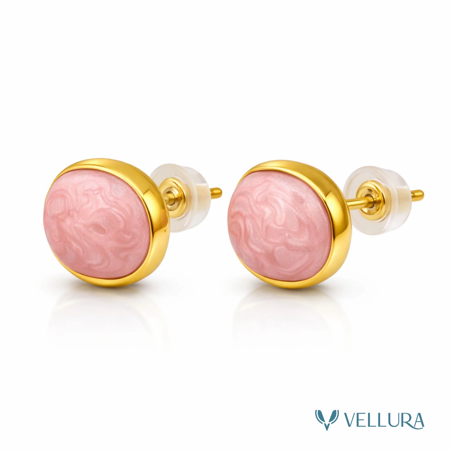 Oval Stone Stud Earrings