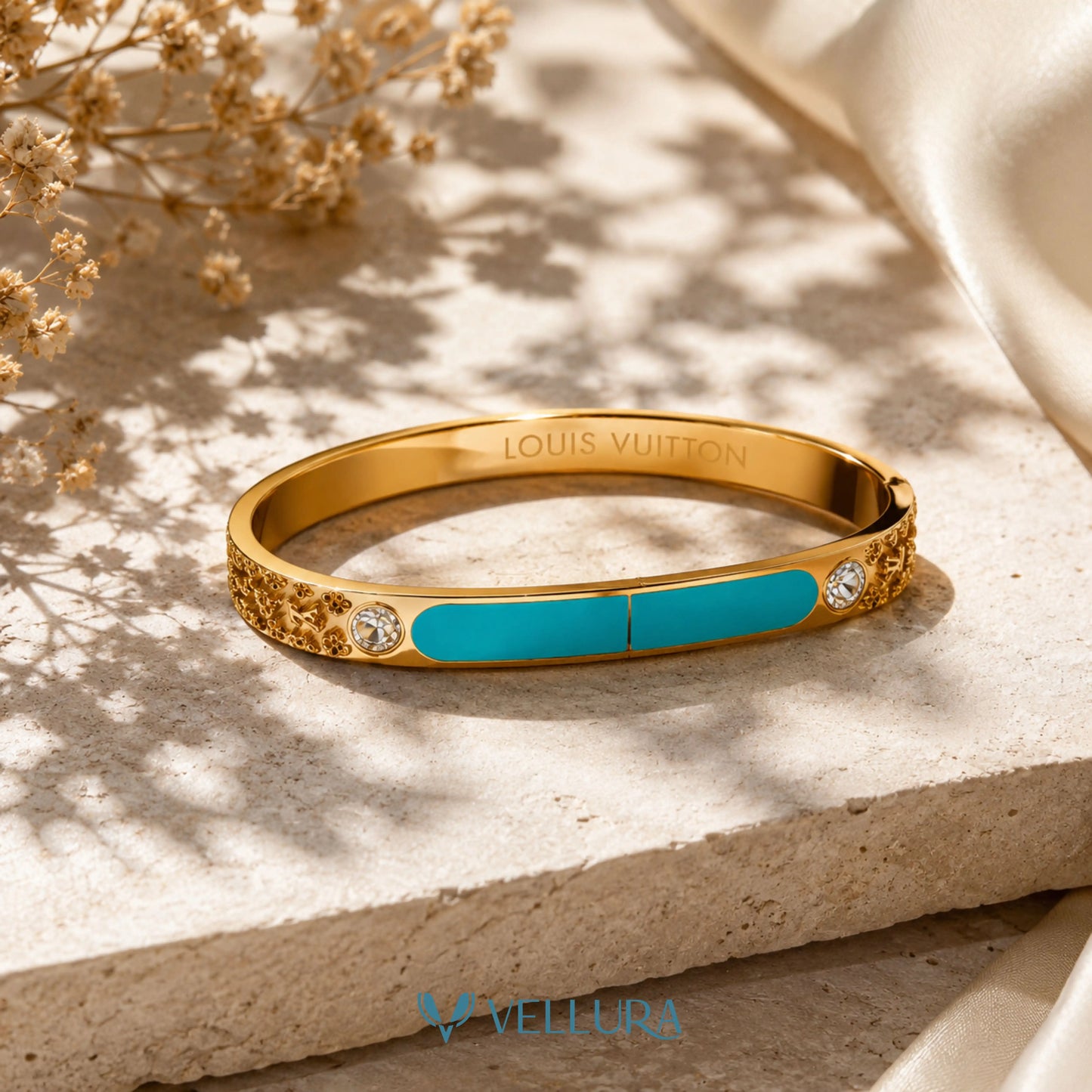 Louis Vuitton INSIPRED Bangle with Turquoise Enamel