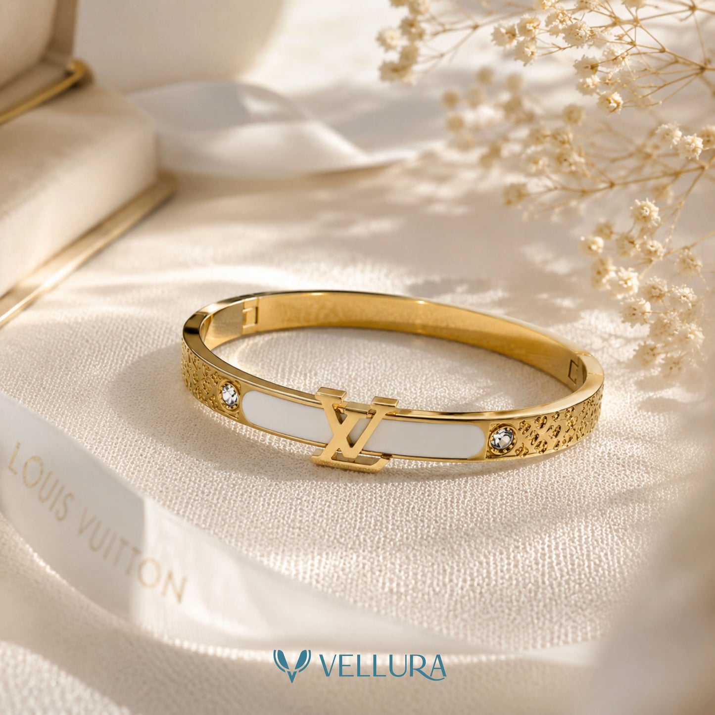 Louis Vuitton Style Gold LV Bangle