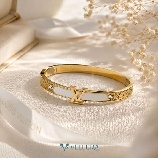 Louis Vuitton Style Gold LV Bangle