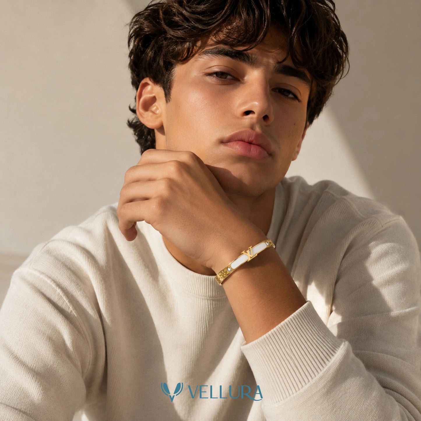 Louis Vuitton Style Gold LV Bangle