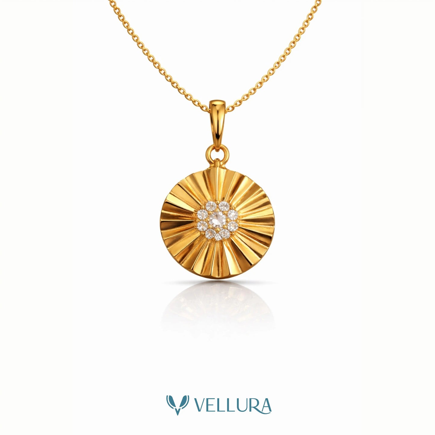 Crystal Sunburst Pendant With Swarovski Stones