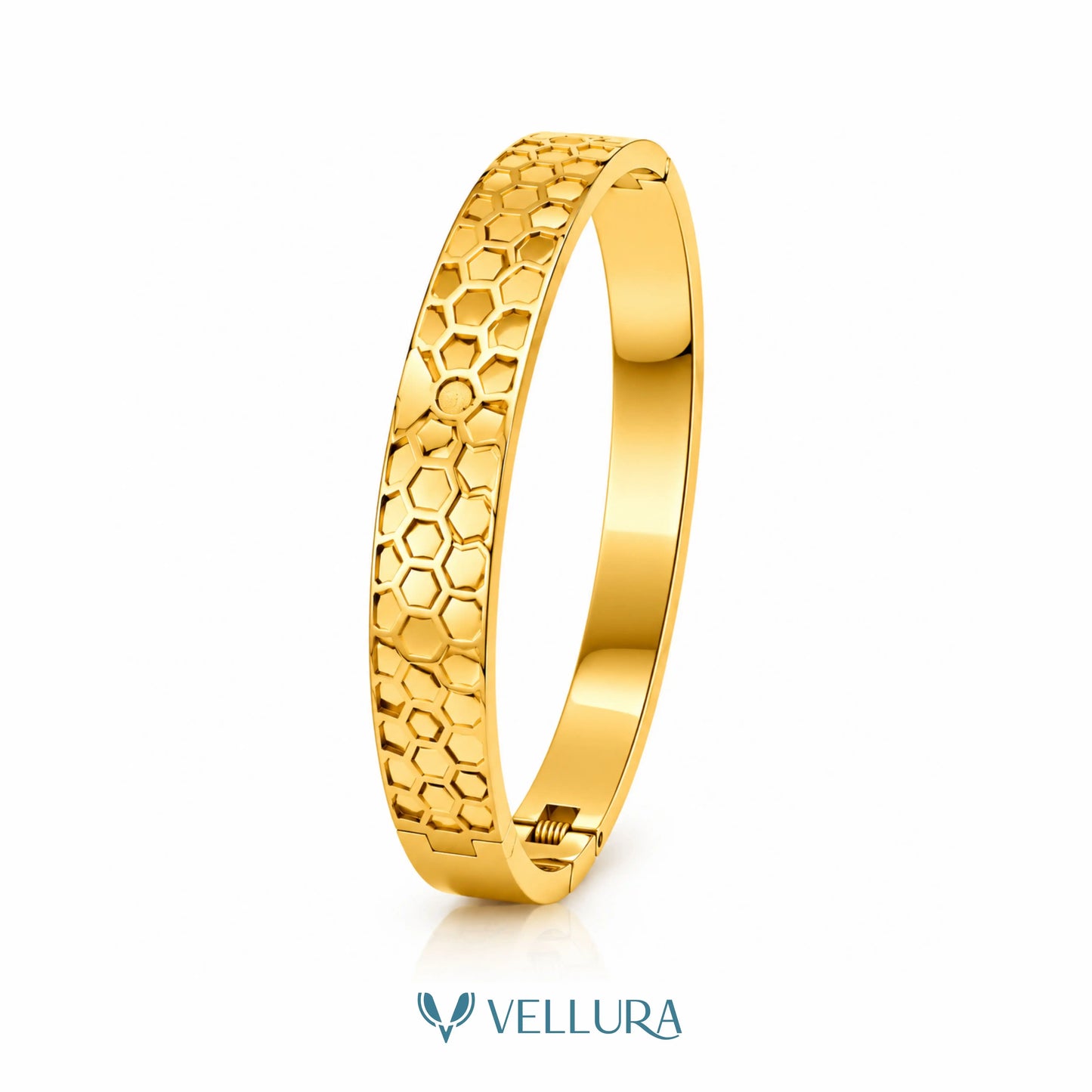 Honeycomb Texture Gold Bracelet