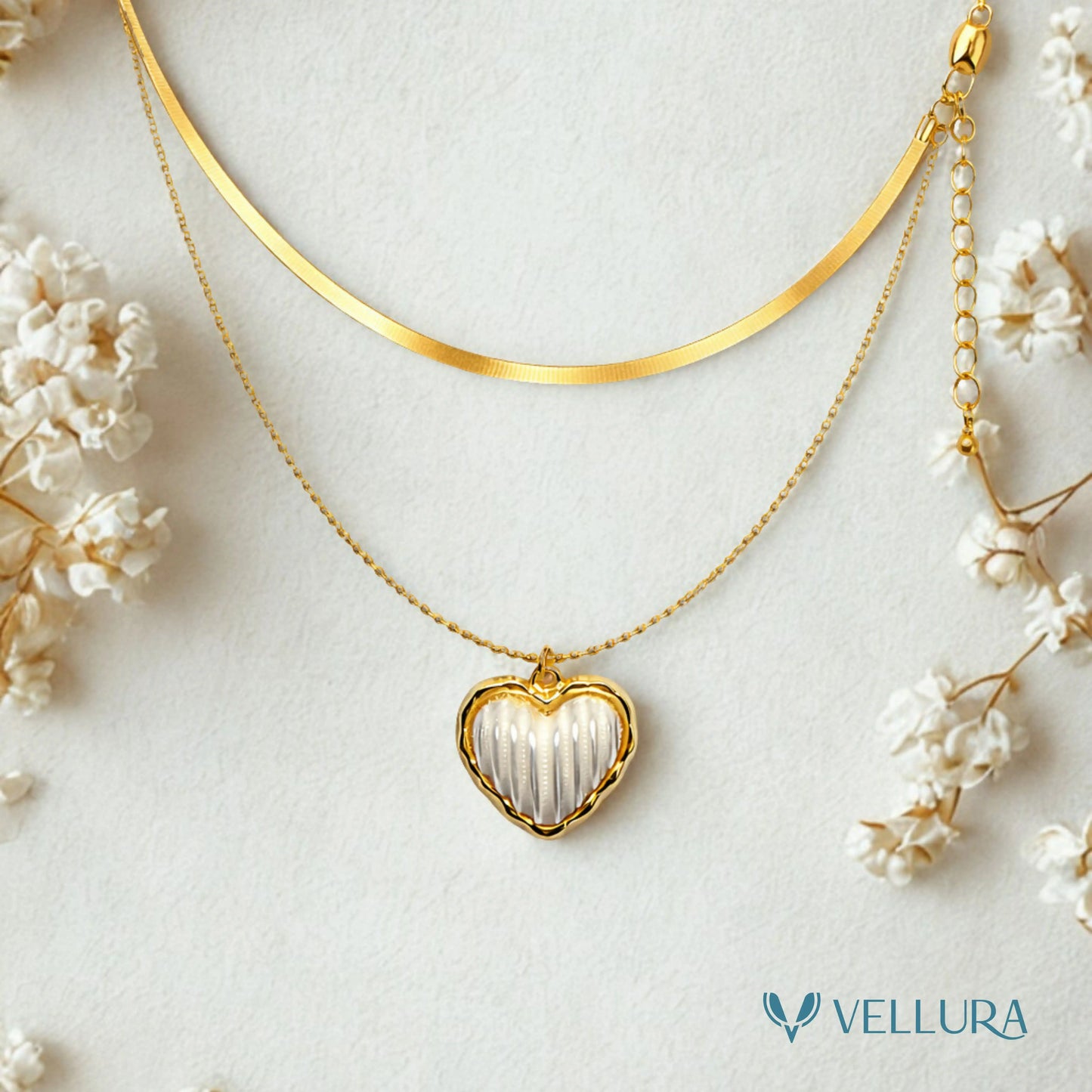 Layered Heart Gold Necklace