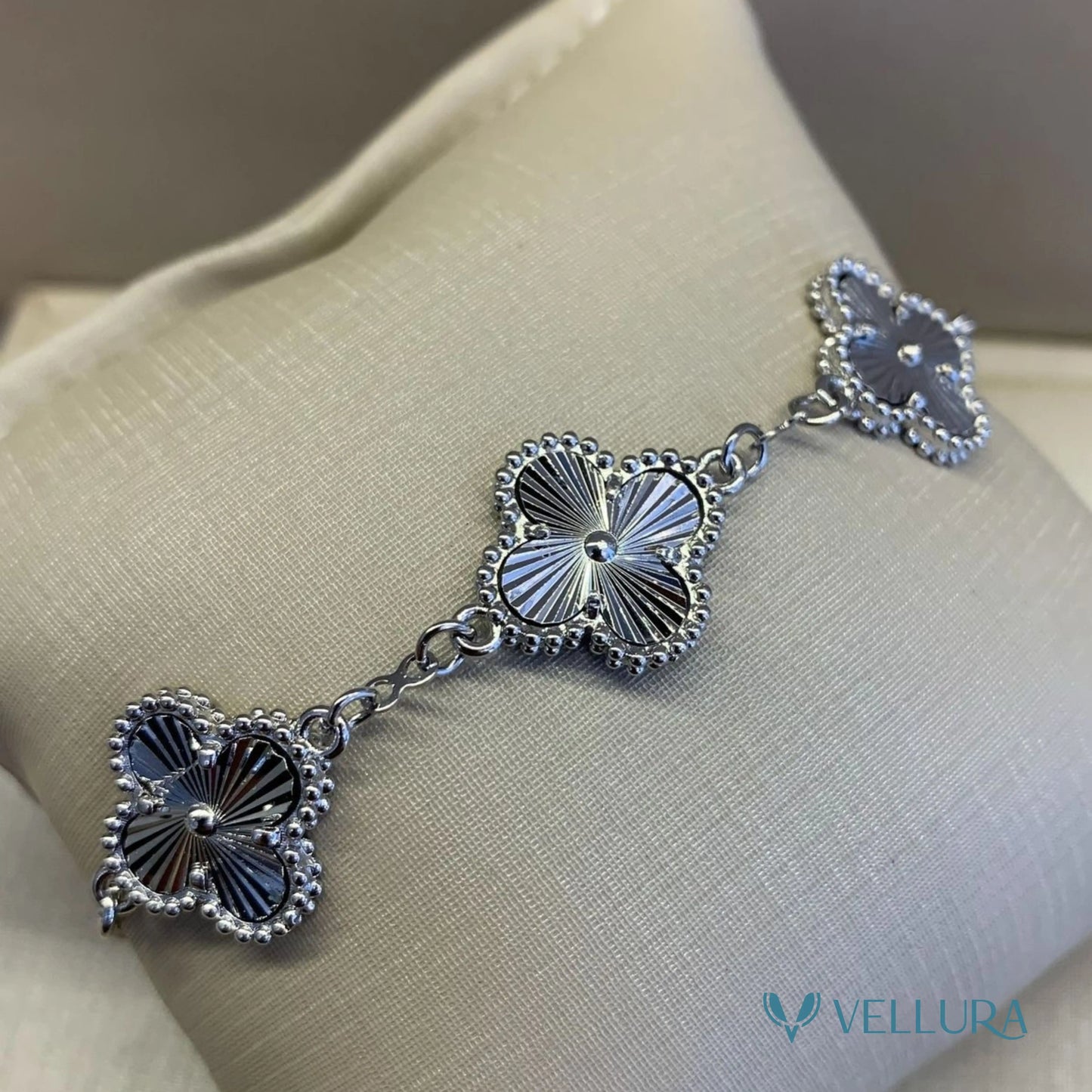 Silver Quatrefoil Bracelet