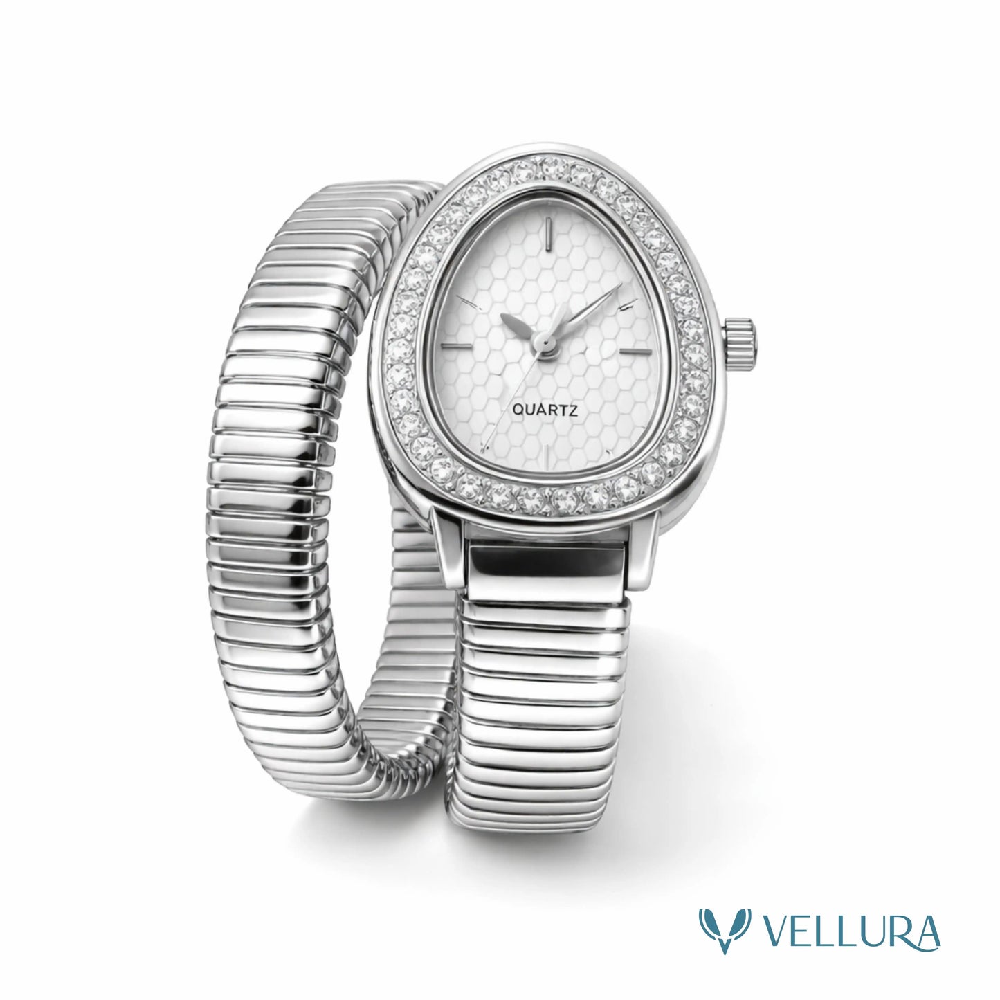 Bvlgari Inspired -Silver Snake Wrap Watch