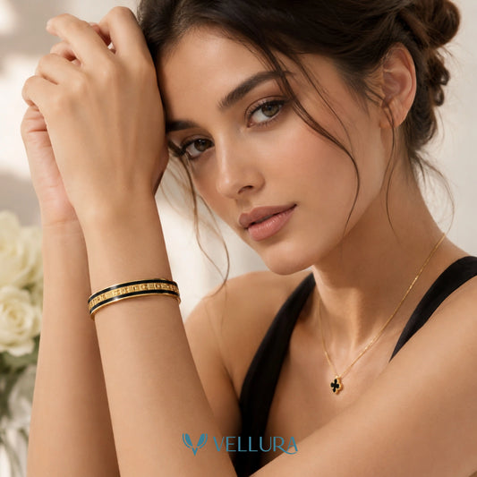 Chanel Inspired Gold CC Logo Bangle
