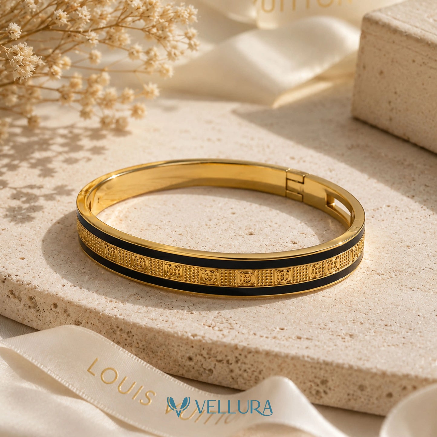 Chanel Inspired Gold CC Logo Bangle