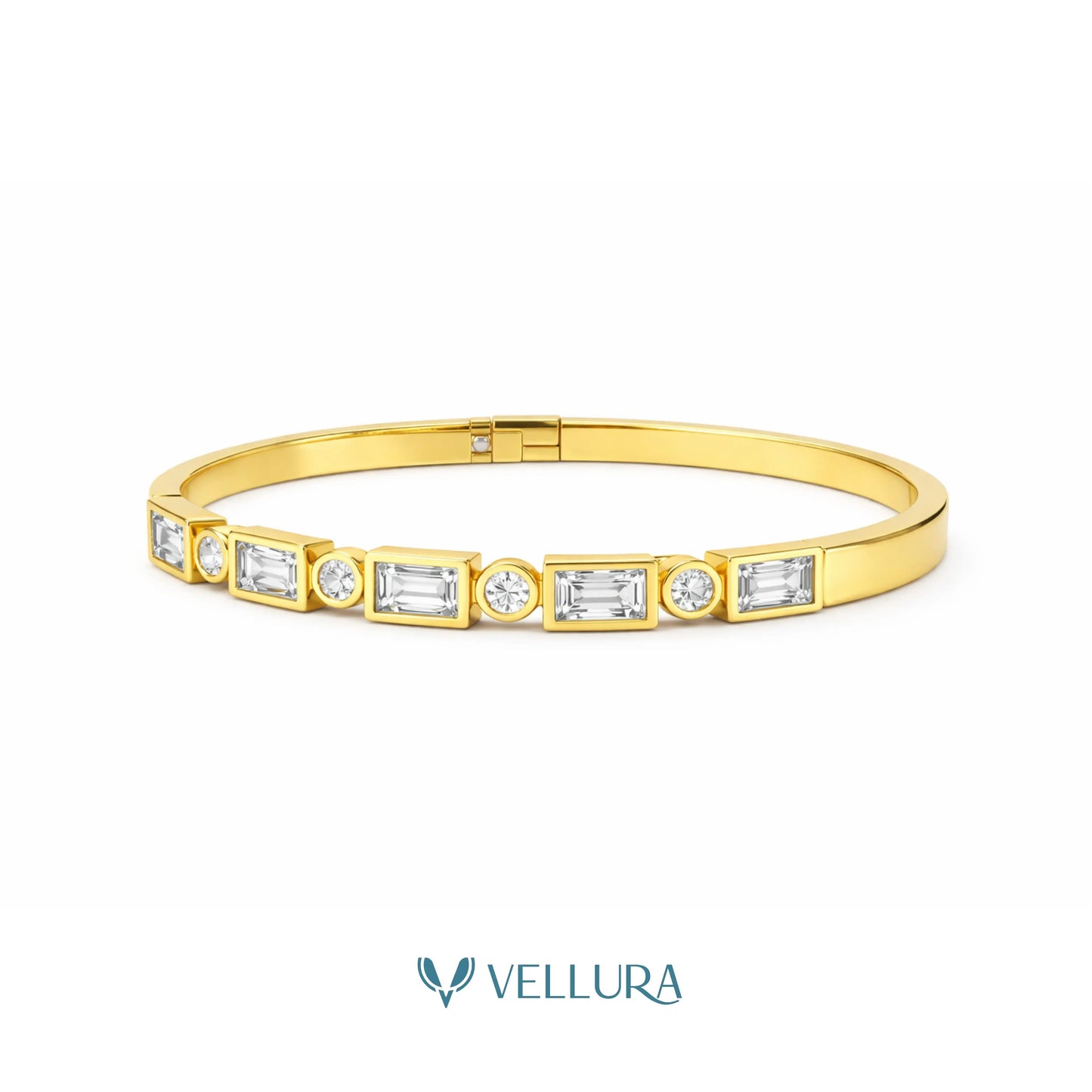 Baguette & Round Stone Bracelet