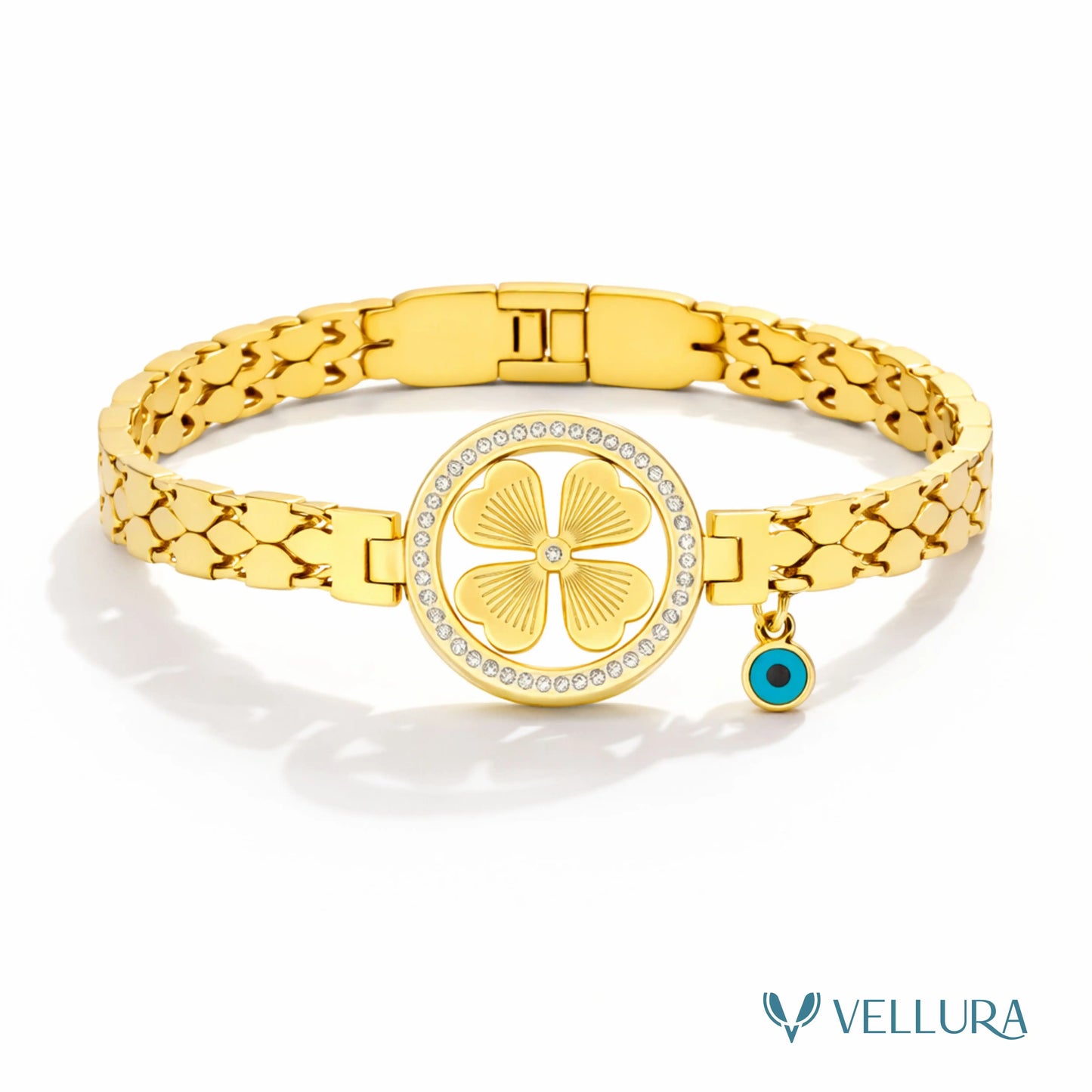 Gold plated Bracelet with Evil Eye Charm