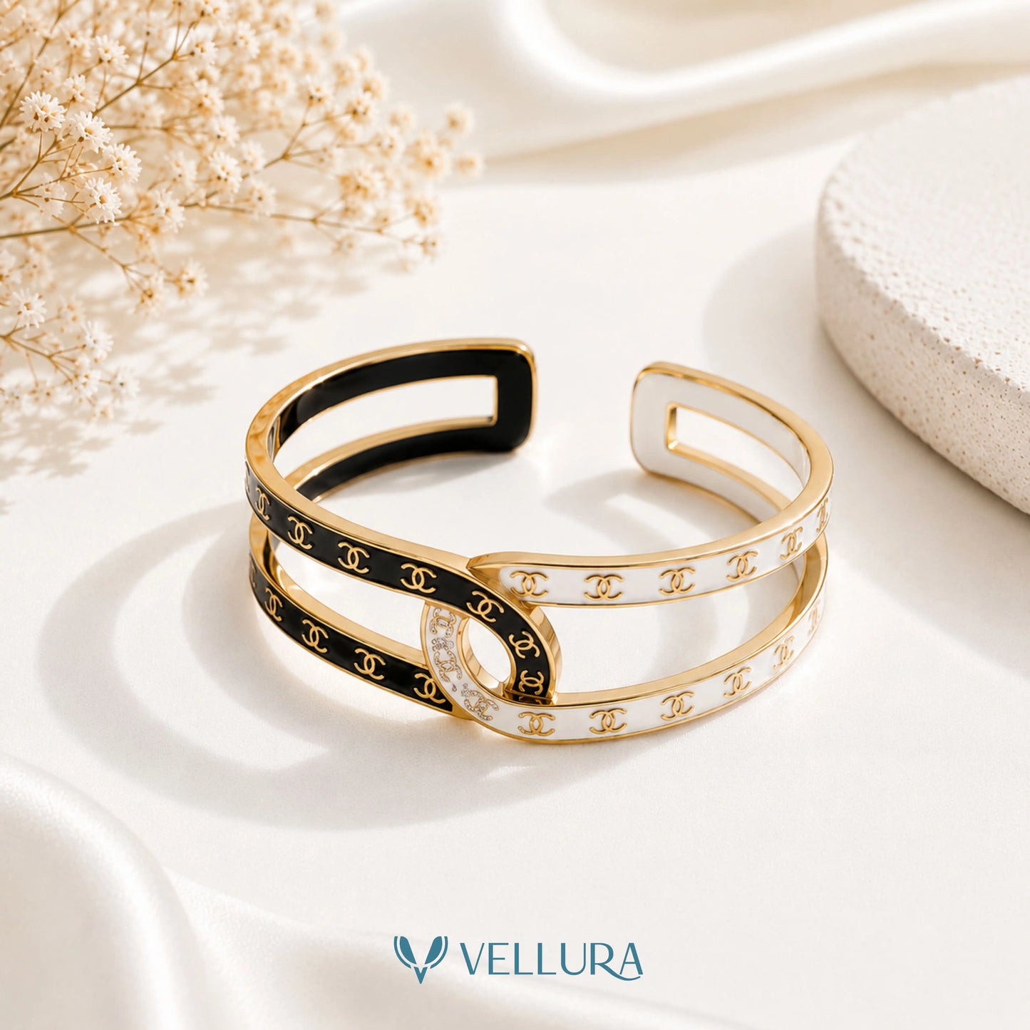 Gold CC Logo Cuff Bangle