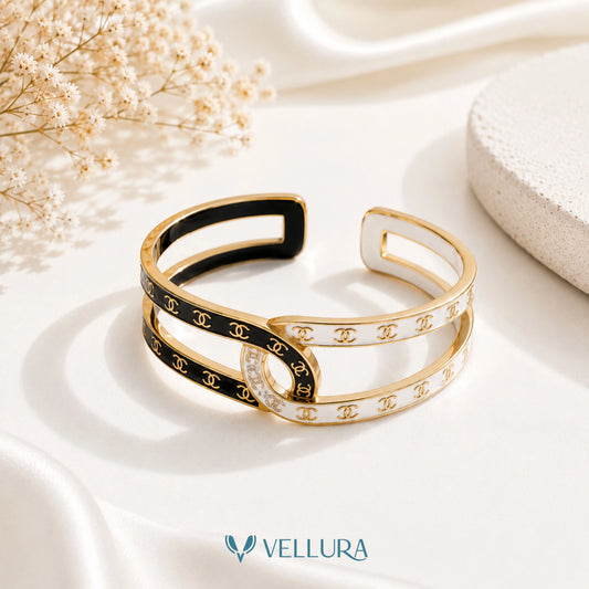 Gold CC Logo Cuff Bangle