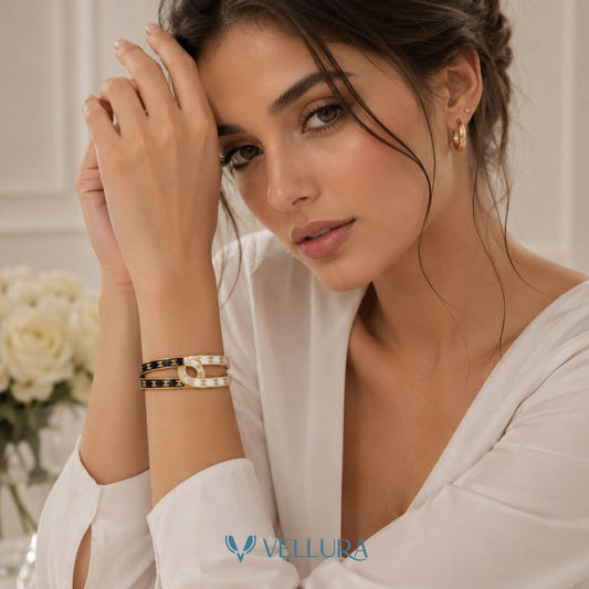 Gold CC Logo Cuff Bangle