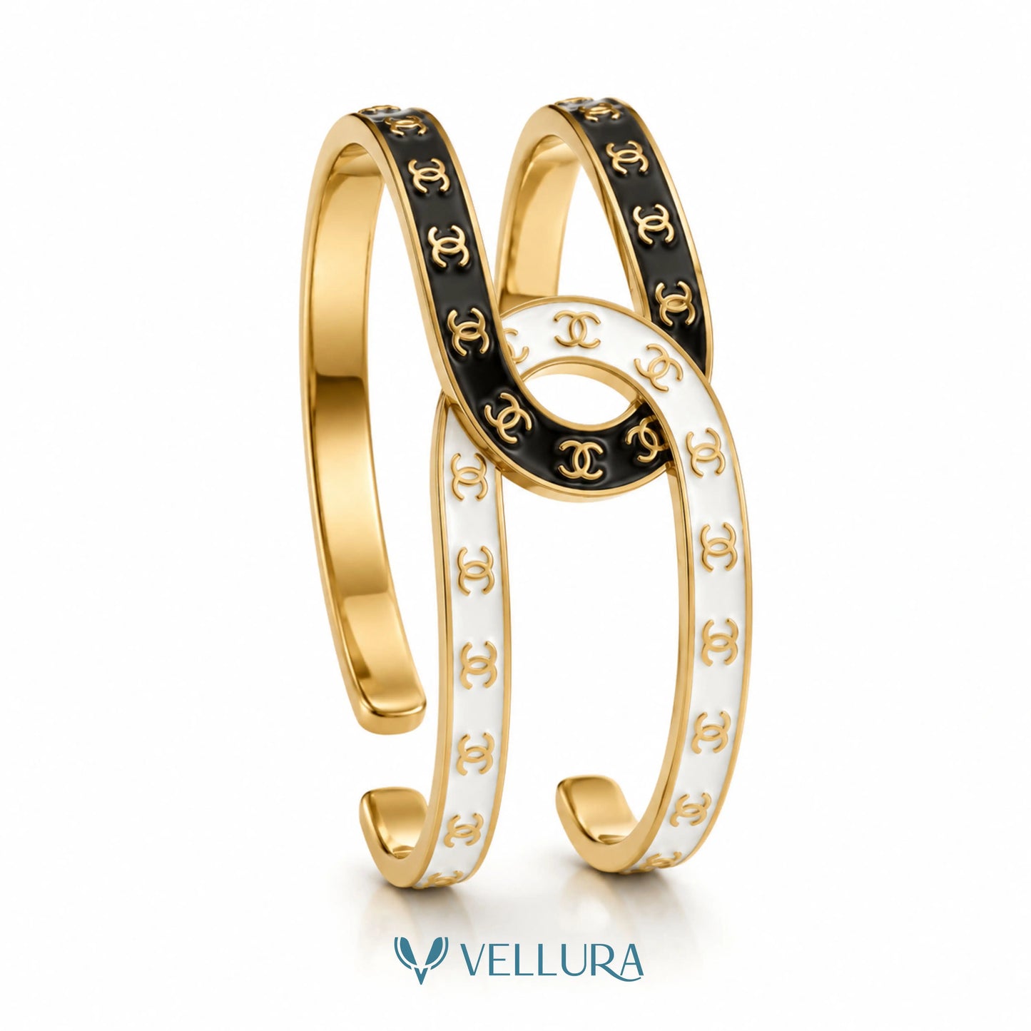 Gold CC Logo Cuff Bangle