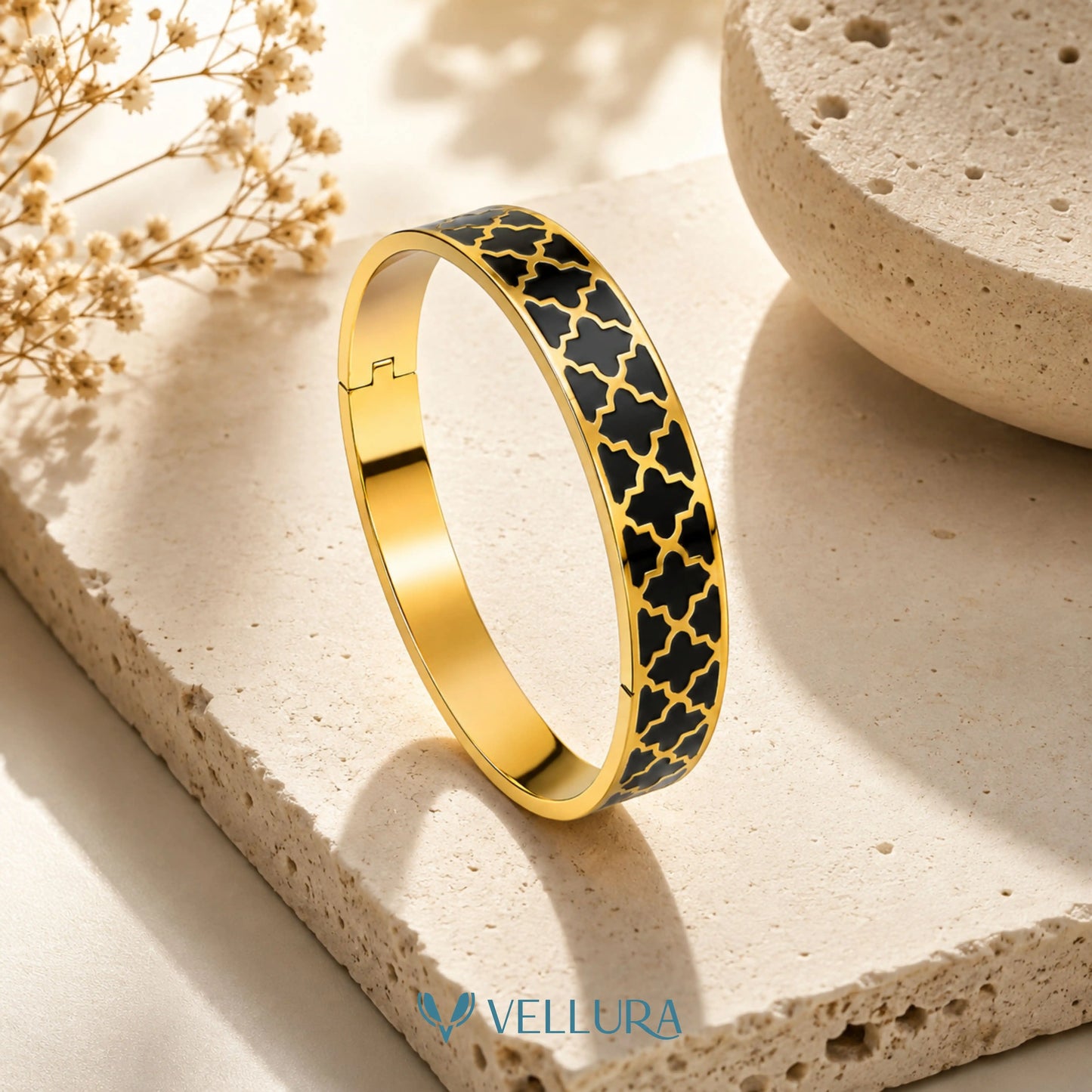 Luxury Black Clover Gold Bracelet